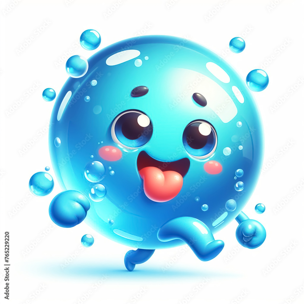3D water drop cartoon. Draws attention to climate change and water scarcity. World Water Day. AI generated 3D water drop cartoon. Draws attention to climate change and water scarcity. World Water Day. AI generated