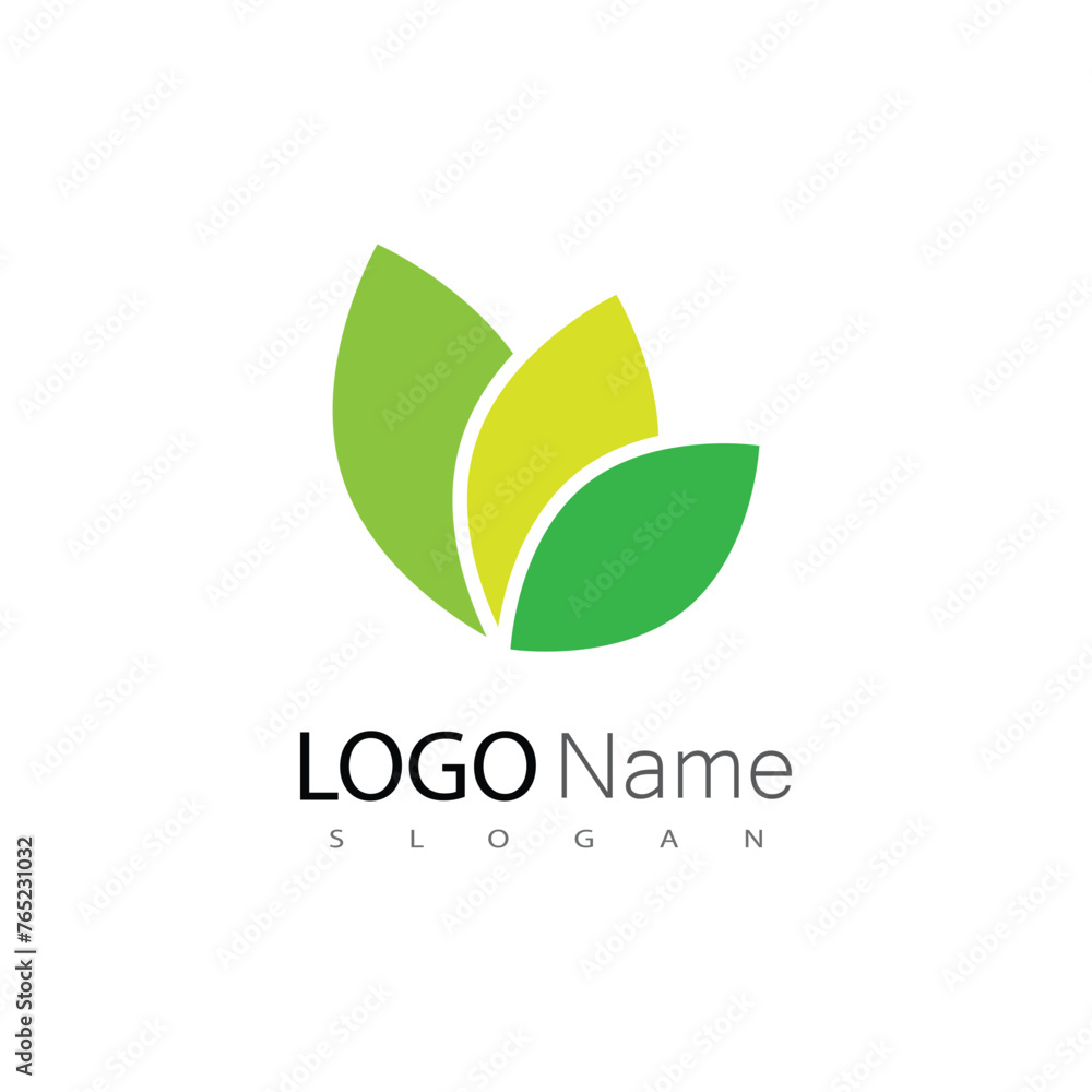 Green leaf logo vector template element symbol design Green leaf logo vector template element symbol design