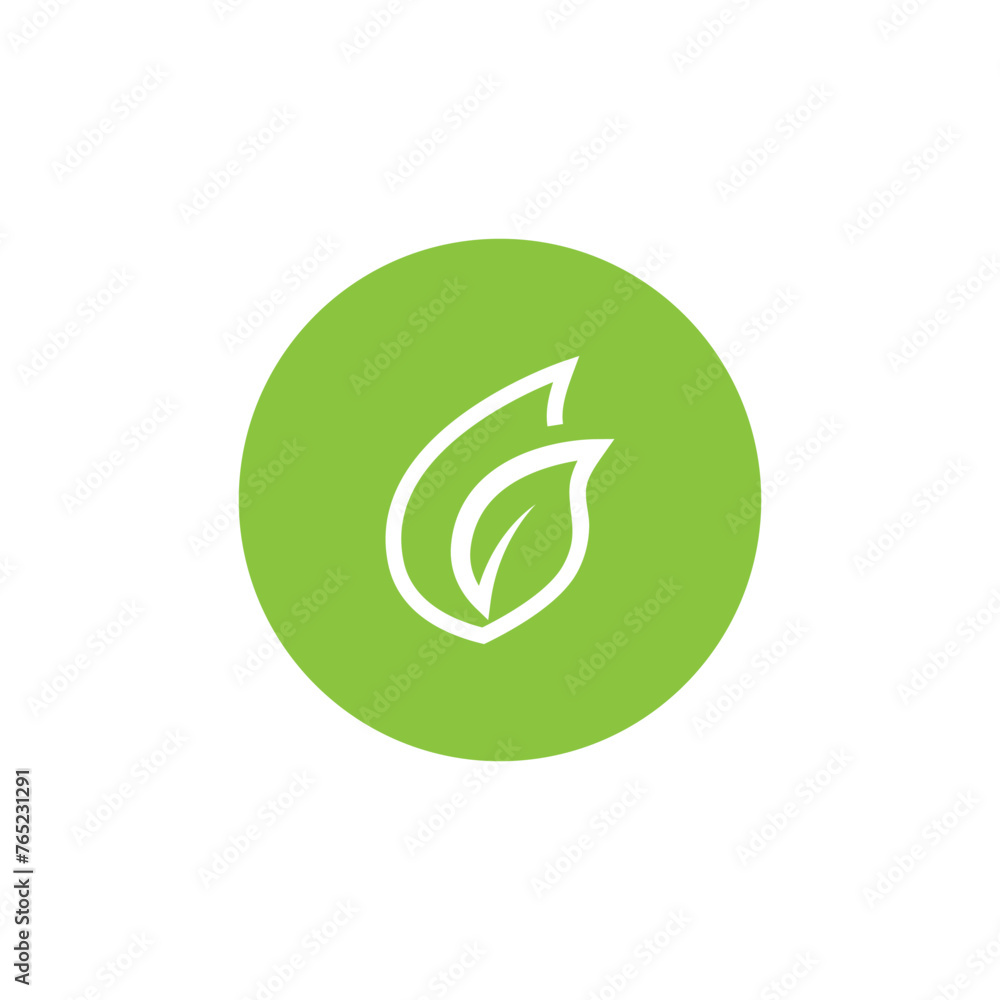 Green leaf logo vector template element symbol design Green leaf logo vector template element symbol design