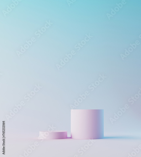 Minimal background for cosmetic branding and packaging presentation. Stage pastel colors. 3d illustration.