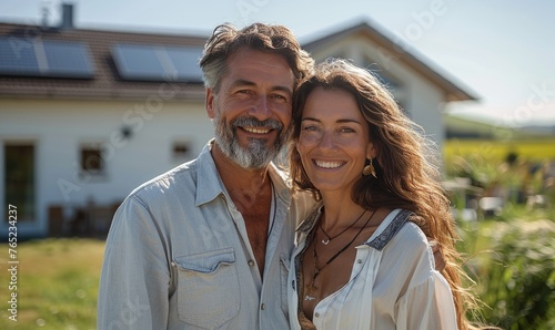 Happy modern married couple...