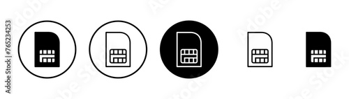 Sim card icon vector isolated on white background. Mobile slot icon. Mobile cellular phone sim card chip.