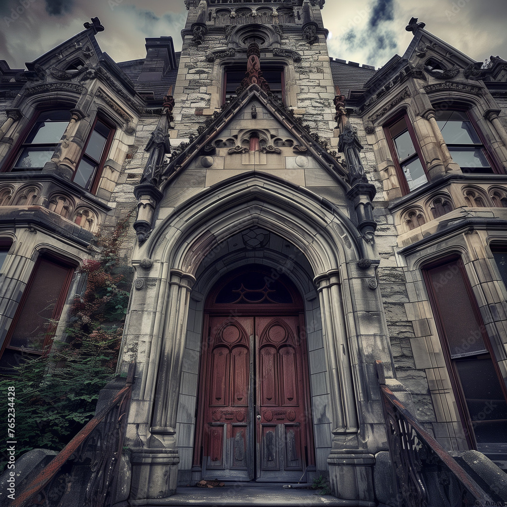 Majestic Victorian Gothic Architecture Entrance