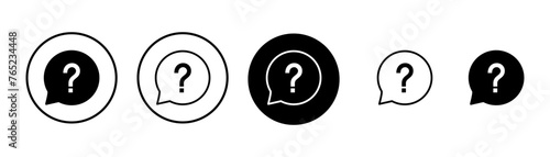 Question Icon vector isolated on white background. Question mark sign. help icon. Faq photo