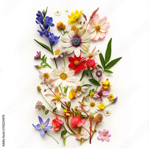  Flower collage on a clean white background