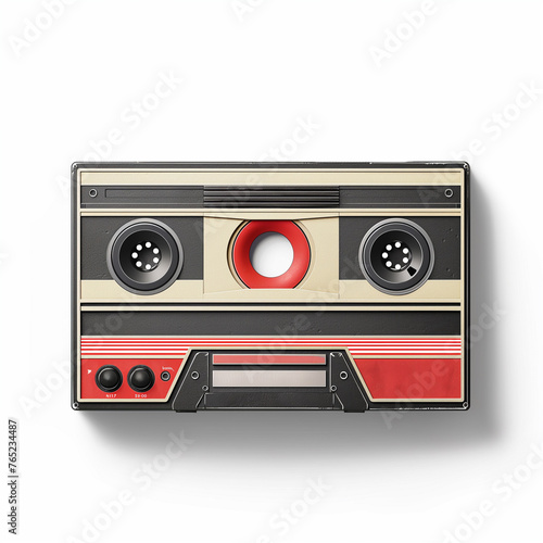 Retro cassette on a white background