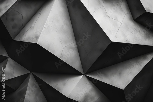 Abstract black and white geometric background with triangles and shadows Modern minimal concept Generative AI
