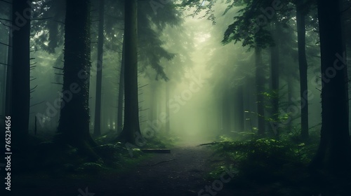 An awe-inspiring blurred background showcasing the enchanting beauty of a dense forest.       © Huzaifa