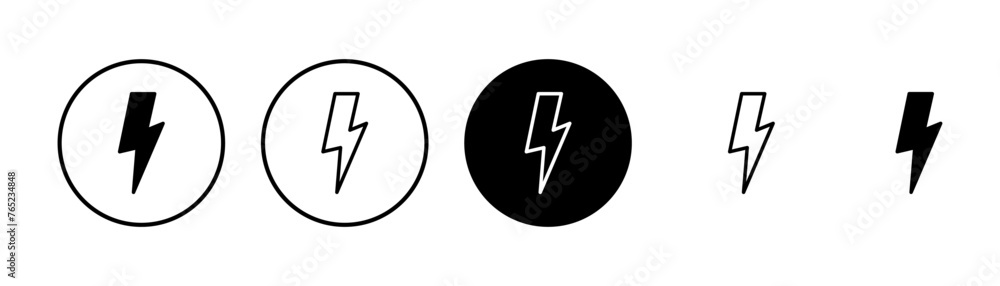 Lightning icon vector isolated on white background. Bolt icon vector. Energy and thunder electric icon - obrazy, fototapety, plakaty 