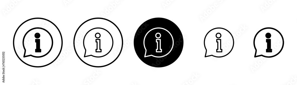 Information icon vector isolated on white background. Info sign. About us Information icon vector isolated on white background. Info sign. About us