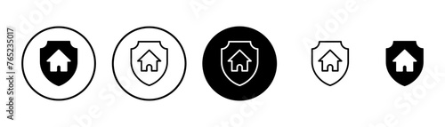 Home insurance icon vector isolated on white background. home protection icon