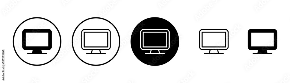 Computer icon vector isolated on white background. PC Icon vector. Computer monitor icon. Flat PC symbol Computer icon vector isolated on white background. PC Icon vector. Computer monitor icon. Flat PC symbol