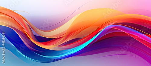 An artistic backdrop featuring vibrant hues in an abstract design with flowing curved lines and undulating waves
