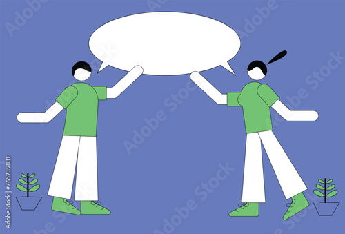 Vector illustration of people communicating or discussing