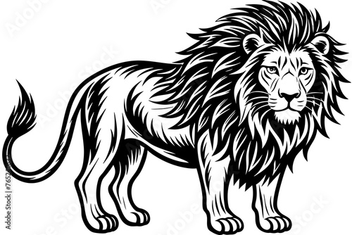 lion silhouette  vector art illustration