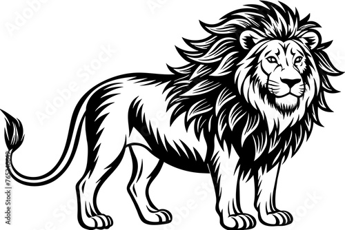 lion silhouette  vector art illustration