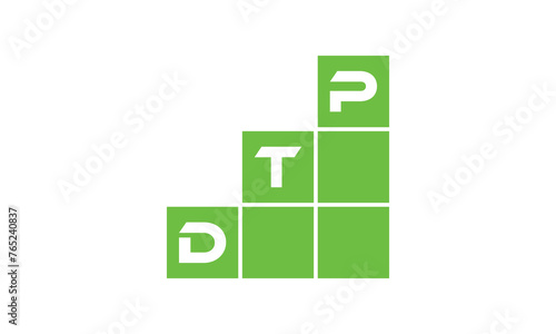 DTP initial letter financial logo design vector template. economics, growth, meter, range, profit, loan, graph, finance, benefits, economic, increase, arrow up, grade, grew up, topper, company, scale