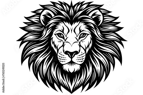 lion head silhouette  vector art illustration