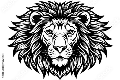 Fototapeta Naklejka Na Ścianę i Meble -  lion head silhouette  vector art illustration