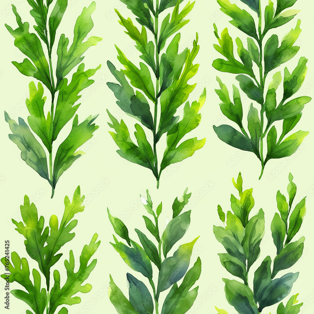 Obraz premium Seamless Seaweed Pattern for Nautical Themes