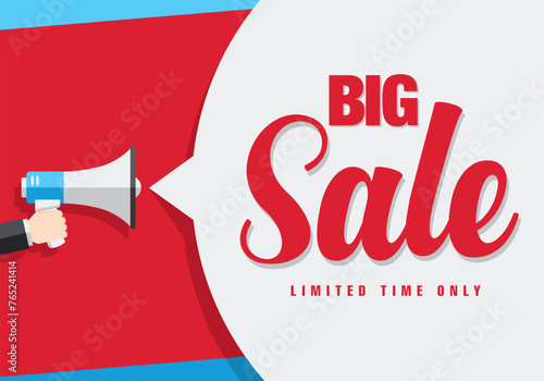 sale banner layout design. Vector illustration. Megaphone symbol