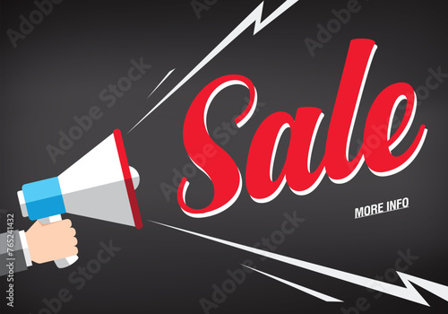sale banner layout design. Vector illustration. Megaphone symbol