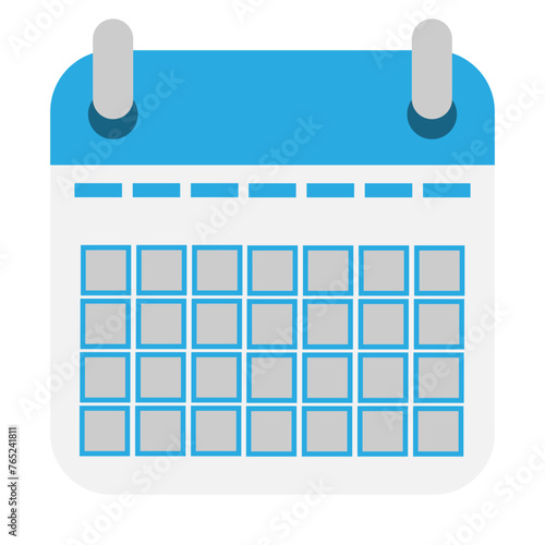 Ícone de Calendário azul branco cinzento ou cinza