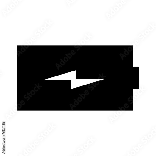Ícone de Bateria preto com sinal de enérgia ou power, Battery Icon