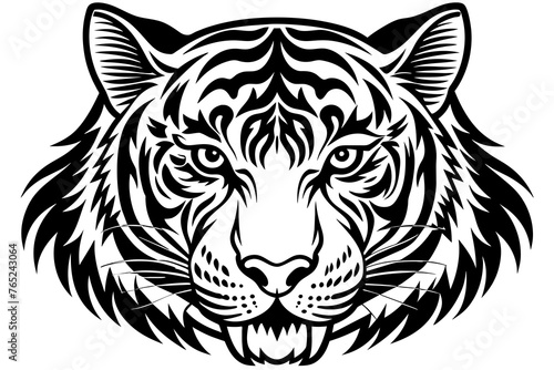 tiger head silhouette vector art illustration