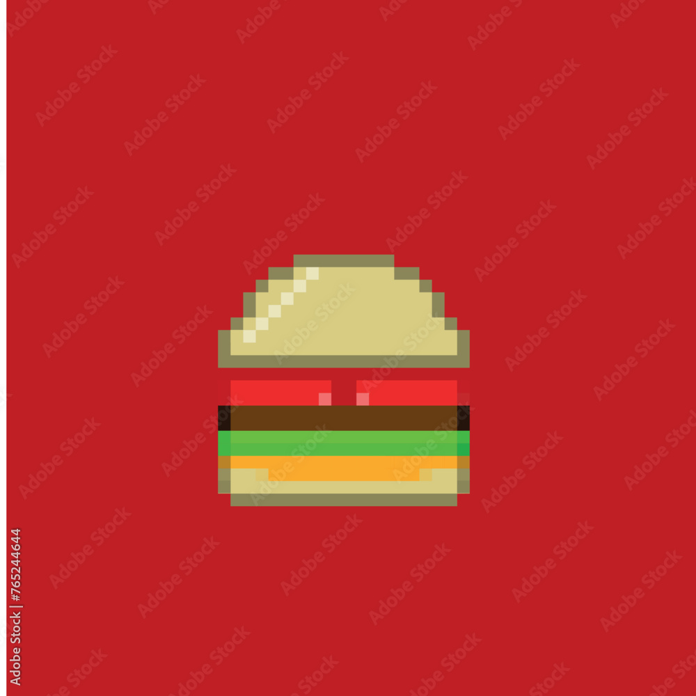pixel art - hamburger cheeseburger