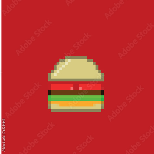 pixel art - hamburger cheeseburger