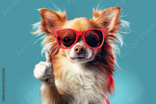 cool chihuahua in sunglasses, summer vibes