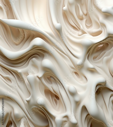 A close up of a white substance that is flowing. Generative AI.
