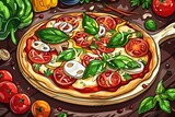 Mouth-Watering Cheese Pizza with Tomato Base - Great for Casual Dining Promotions and Social Media Posts