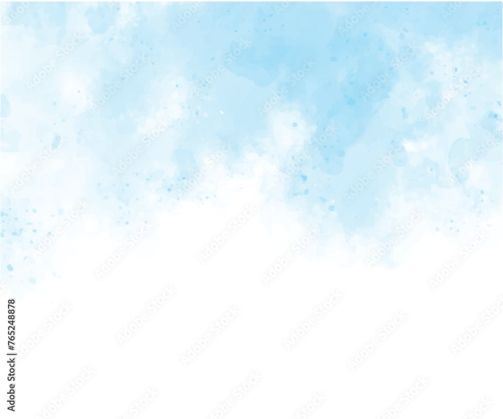 Sky blue cloud watercolor background hand-drawn. vintage background website wall or paper illustration