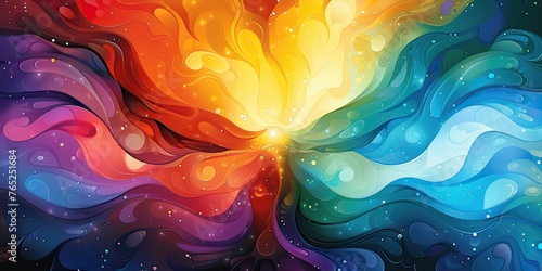 vector art of an abstract image of God's plan, bright colors