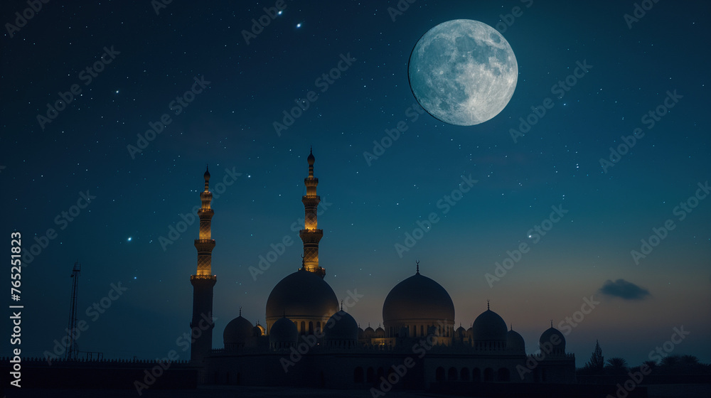 mosque at night in ramadhan