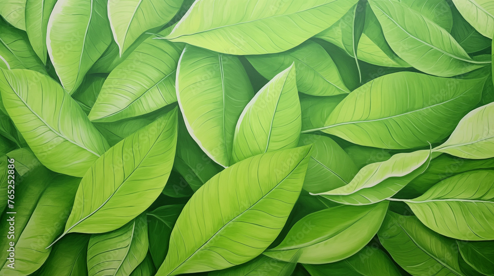Illustration à la peinture d'un fond de feuilles vertes. Nature, plante, peindre, art. Pour conception et création graphique. Illustration à la peinture d'un fond de feuilles vertes. Nature, plante, peindre, art. Pour conception et création graphique.