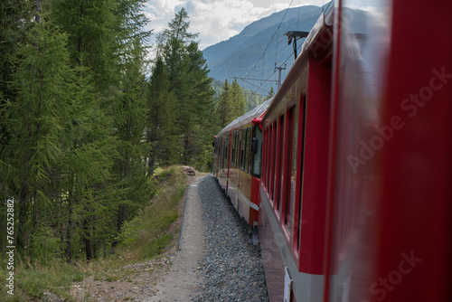 View from the Bernina Express in Switzerland