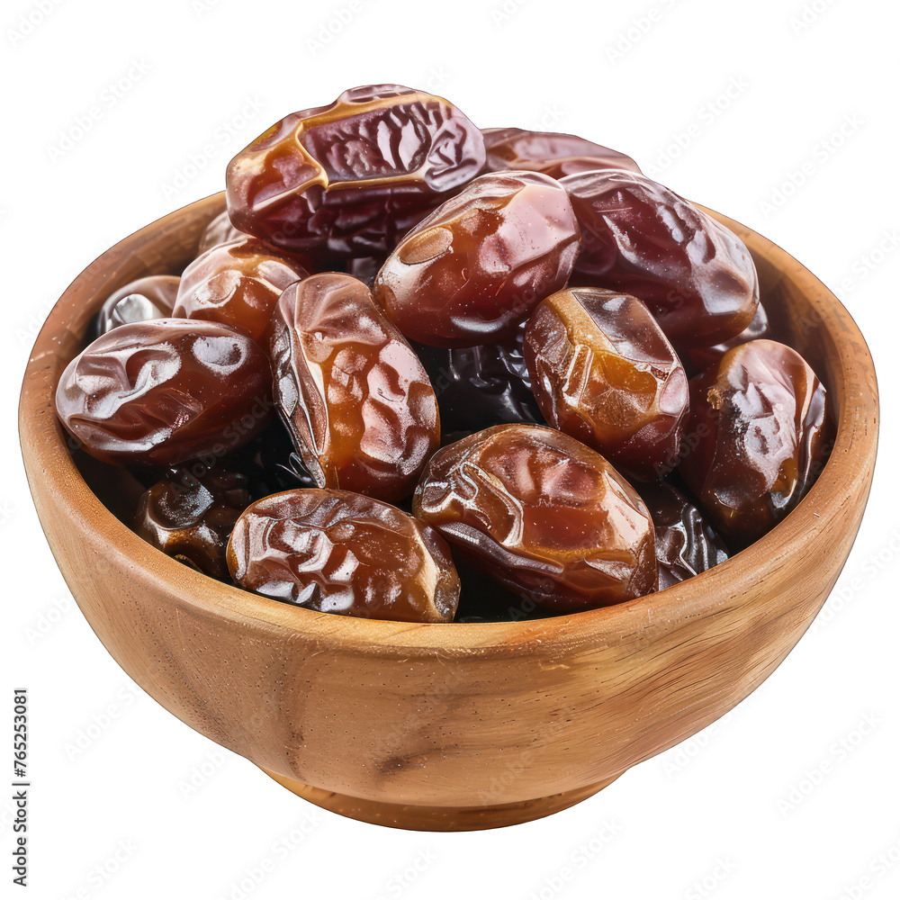 Bowl of dried dates isolated on white background Bowl of dried dates isolated on white background