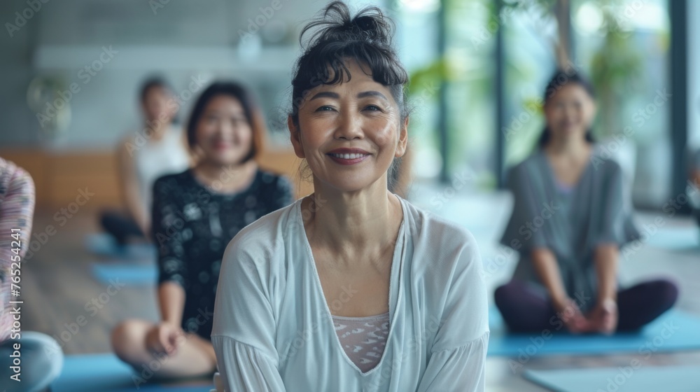 Woman is practicing yoga