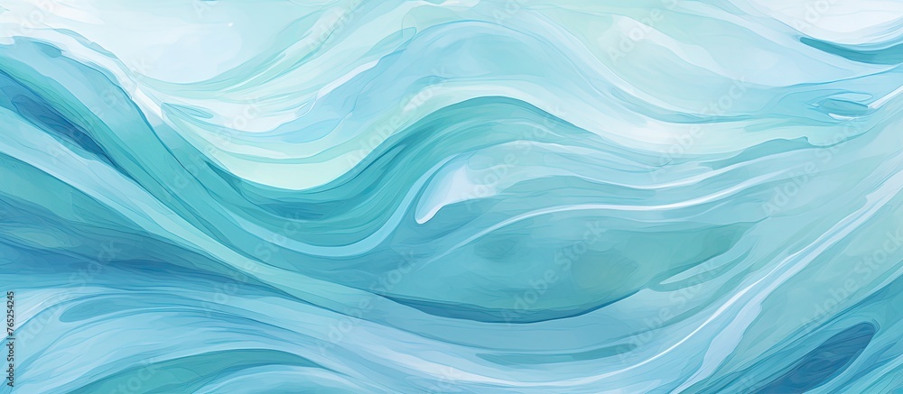 A detailed closeup of a swirling blue and white marble texture resembling water, liquid, fluid, aqua, wind wave, and electric blue patterns