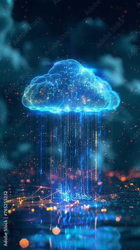 Obraz premium Machine learning and AI synergy for cloud data protection
