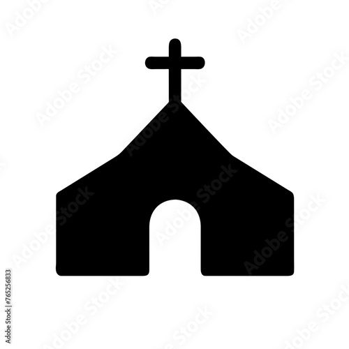 Black Church building Premium icon. Christian religion.