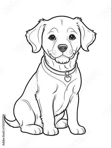 Dog  outline shape white background  ai generated