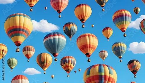 Whimsical Colorful Hot Air Balloons Floating In A Upscaled 6