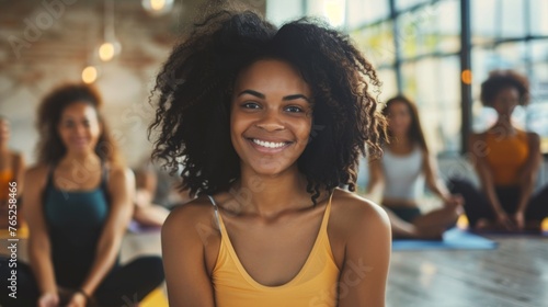 Woman is practicing yoga