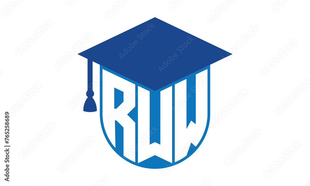RWW initial letter academic logo design vector template. school college ...
