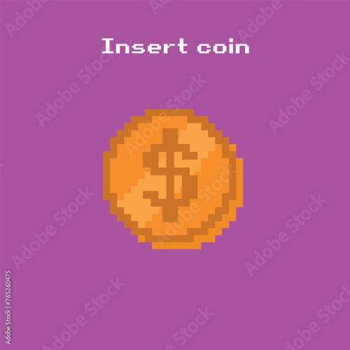 pixel art - insert coin - money, investment (ID: 765260475)
