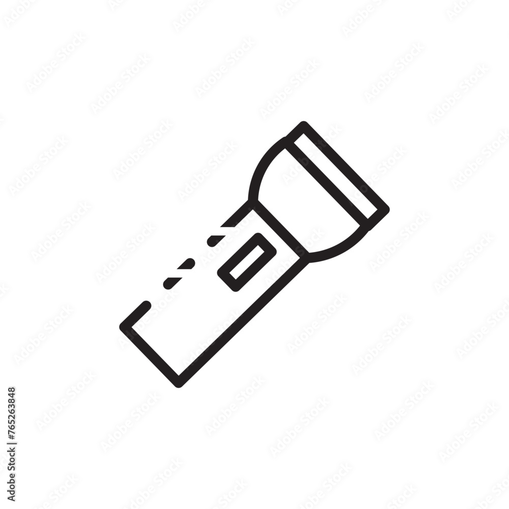 Hand Light Torch Line Icon Hand Light Torch Line Icon